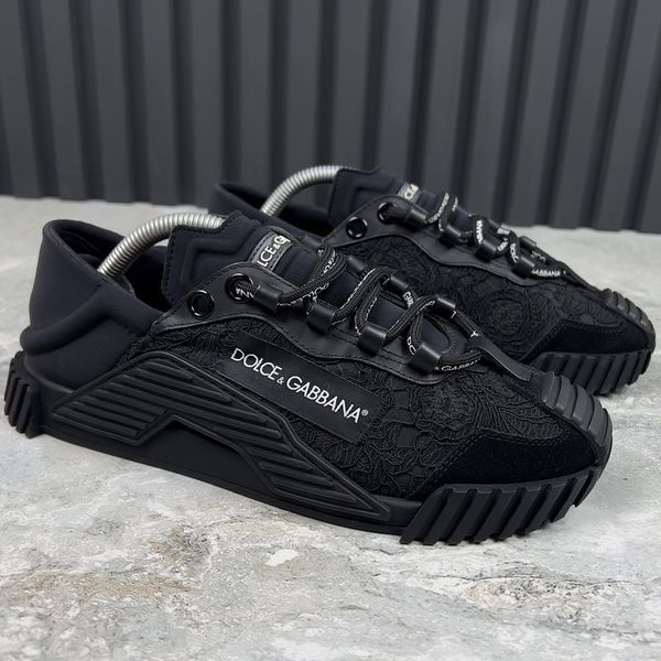 NS1 Low Top Sneakers Black Fabric Lace