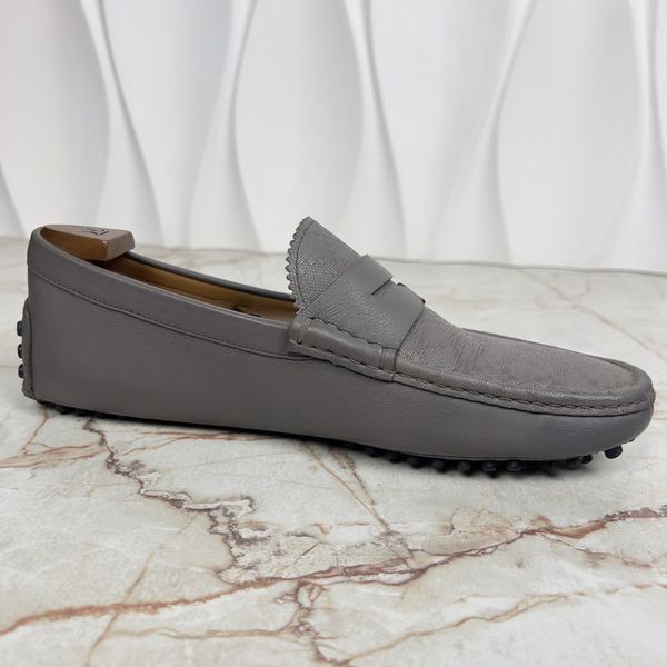 Gucci Penny Diamond Logo Moccasin Gray Leather