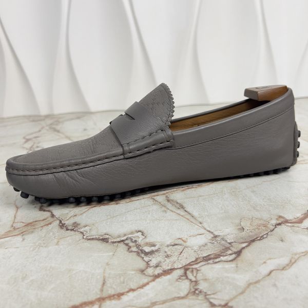 Gucci Penny Diamond Logo Moccasin Gray Leather
