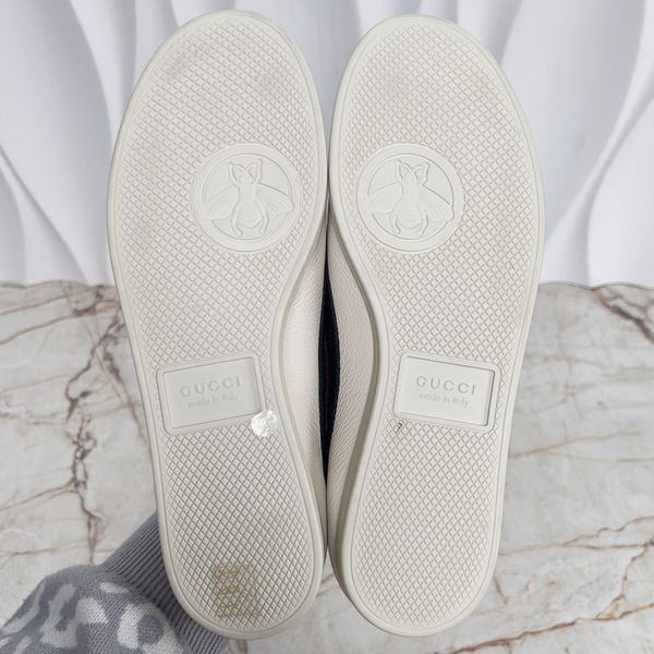 Falacer Hebron Sneakers Web Bee Embroidery White Leather