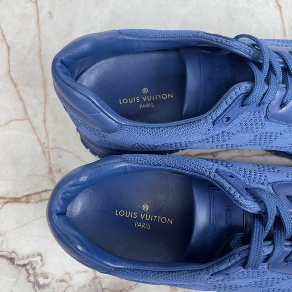 Run Away Sneakers Damier Blue Knit Fabric Leather