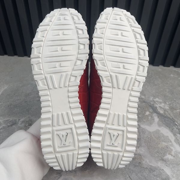 Run Away Sneakers Red Pattern Crocodile Leather