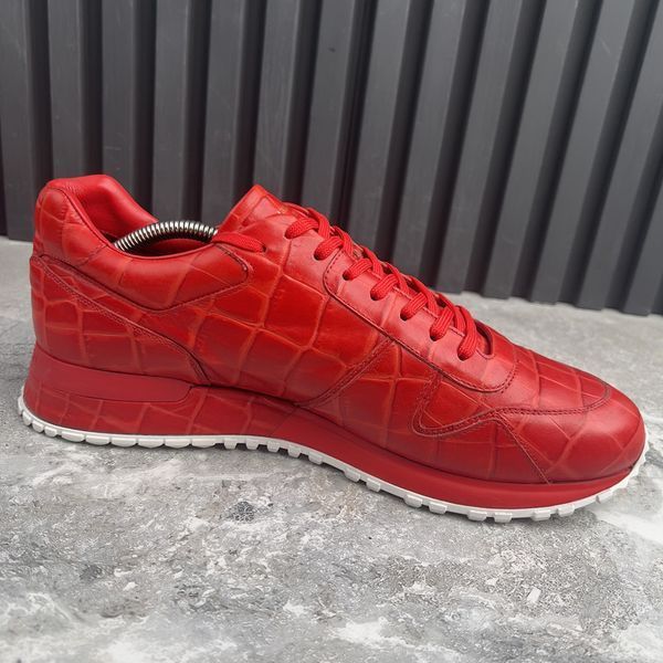 Run Away Sneakers Red Pattern Crocodile Leather