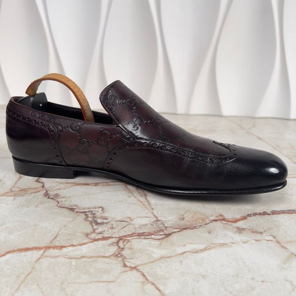 Vintage Loafers Guccissima Monogram GG Patina Brown