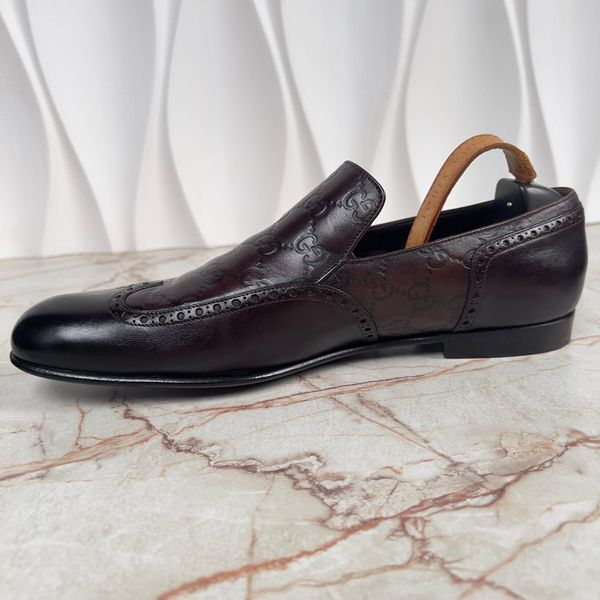 Vintage Loafers Guccissima Monogram GG Patina Brown