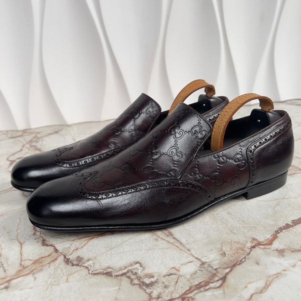 Vintage Loafers Guccissima Monogram GG Patina Brown