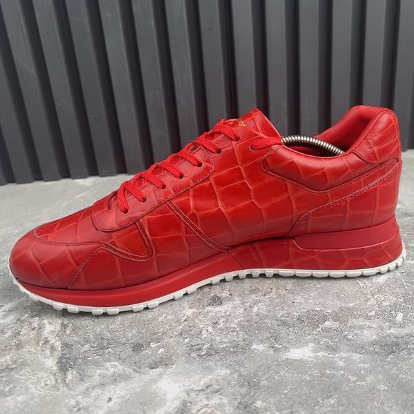 Run Away Sneakers Red Pattern Crocodile Leather