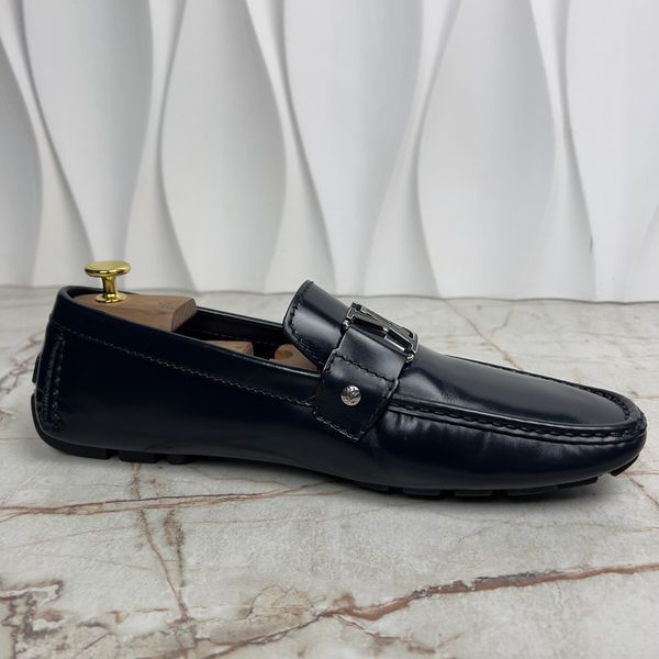 Monte Carlo LV Logo Moccasins Blue Leather