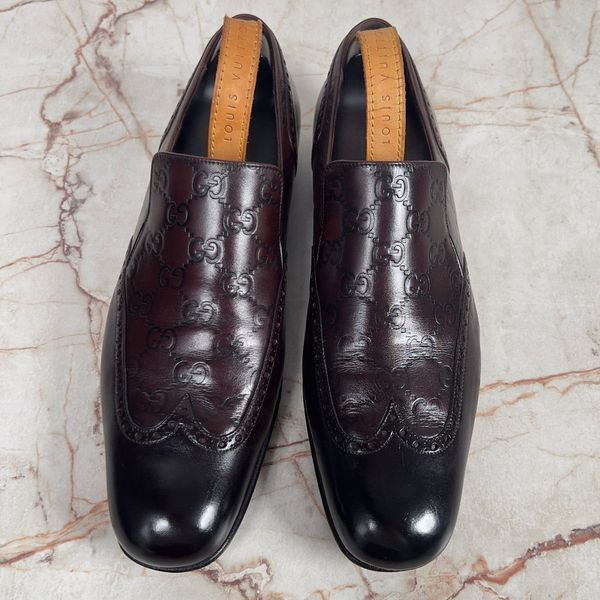 Vintage Loafers Guccissima Monogram GG Patina Brown