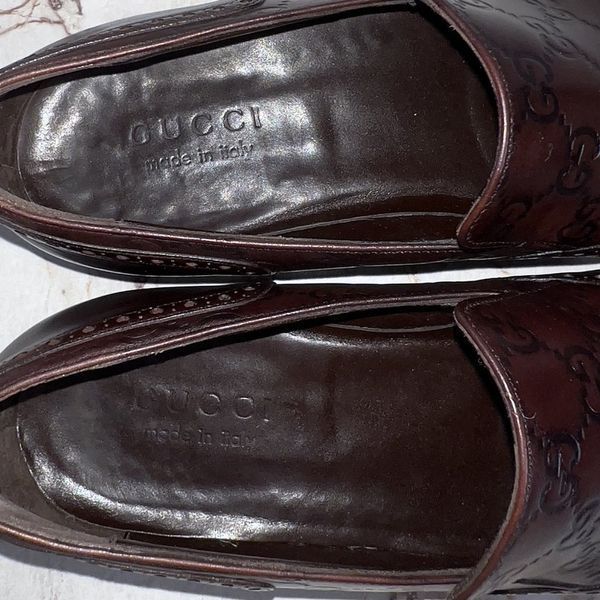 Vintage Loafers Guccissima Monogram GG Patina Brown
