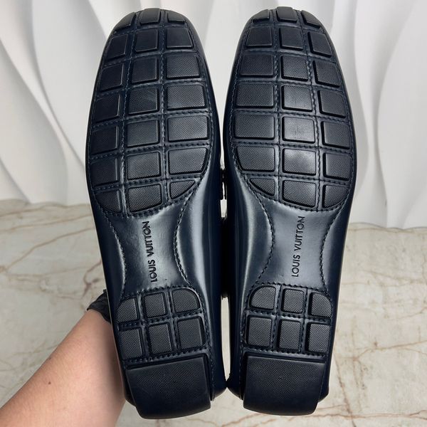 Monte Carlo LV Logo Moccasins Blue Leather