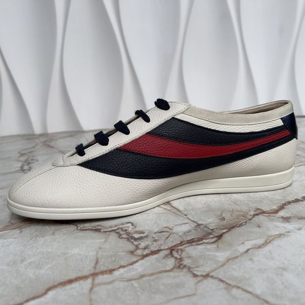 Falacer Hebron Sneakers Web Bee Embroidery White Leather