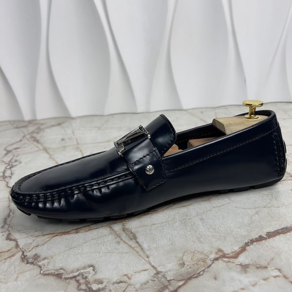 Monte Carlo LV Logo Moccasins Blue Leather