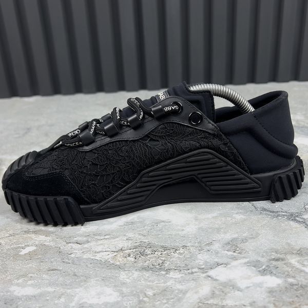 NS1 Low Top Sneakers Black Fabric Lace