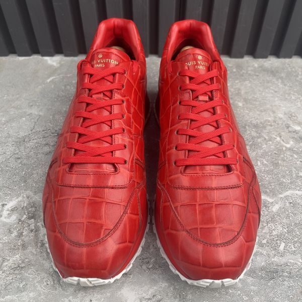 Run Away Sneakers Red Pattern Crocodile Leather