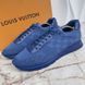 Run Away Sneakers Damier Blue Knit Fabric Leather