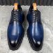 Goncourt Derby Lace Up Blue Patina Leather