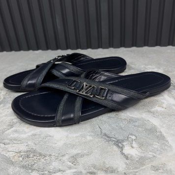 Straps Sandals Monogram Blue Leather