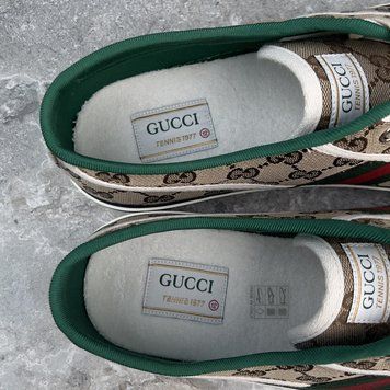 Tennis 1977 Web Sneakers Canvas GG Beige Ebony