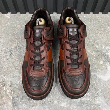 Tower High Top Sneakers Monogram Brown Leather