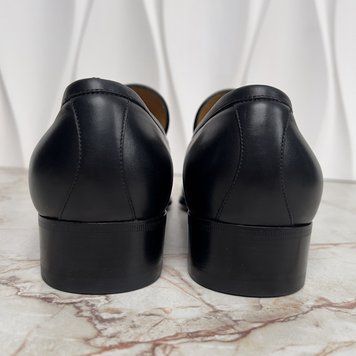 Loafers Interlocking G Tasseled Web Black Leather