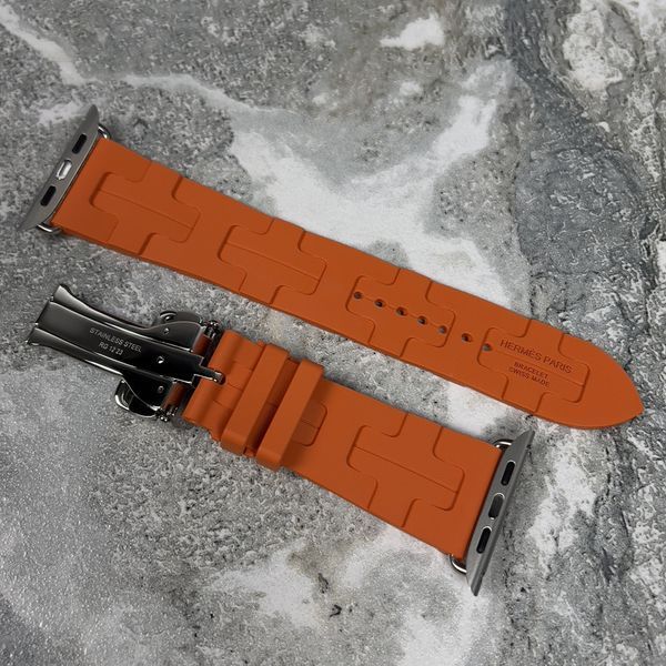 Apple Buckle Kilim ремінець для годинника помаранчевий силіконовий 46mm 016 фото