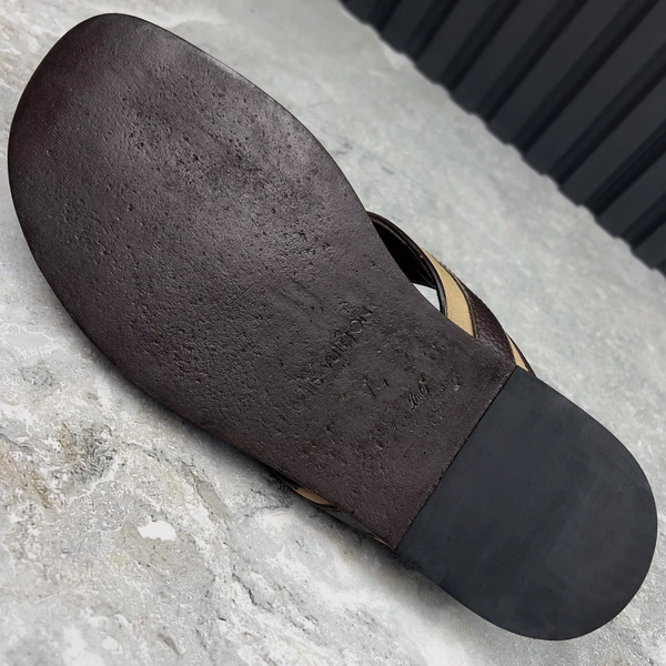 Sandals LV Buckle Flip-flop Brown Leather