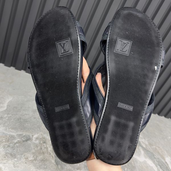 Straps Sandals Monogram Blue Leather