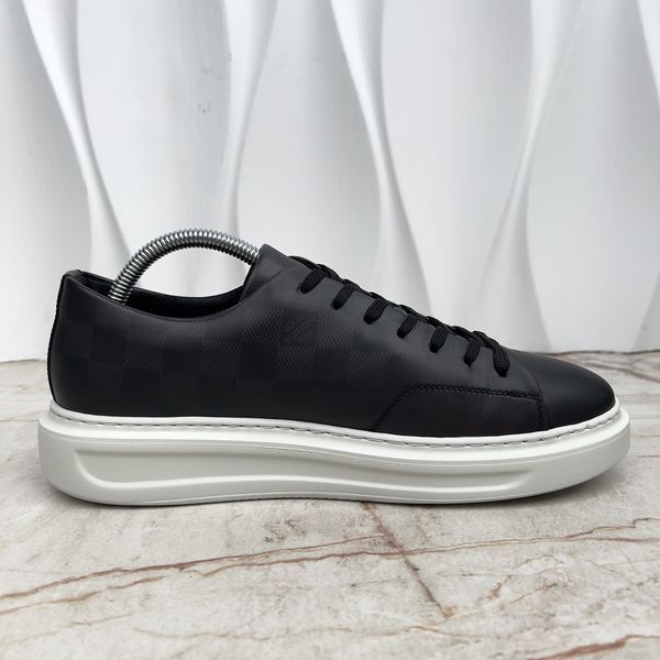 Beverly Hills Damier Monogram кросівки чорні шкіряні 3763 фото