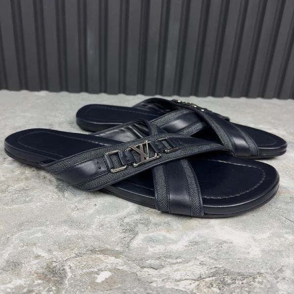 Straps Sandals Monogram Blue Leather