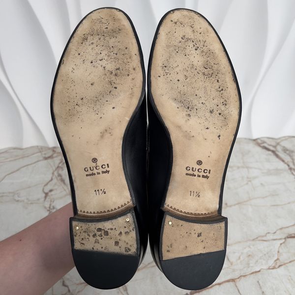 Loafers Interlocking G Tasseled Web Black Leather