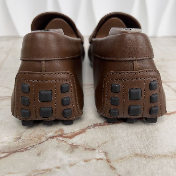 Ayrton Interlocking G Moccasin Supreme Canvas Brown Leather