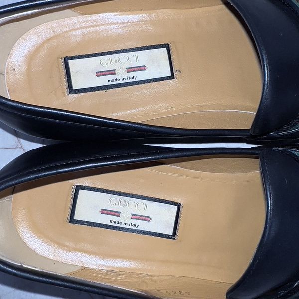 Loafers Interlocking G Tasseled Web Black Leather