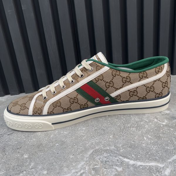 Tennis 1977 Web Sneakers Canvas GG Beige Ebony