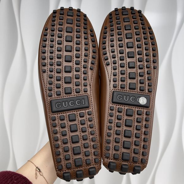 Ayrton Interlocking G Moccasin Supreme Canvas Brown Leather