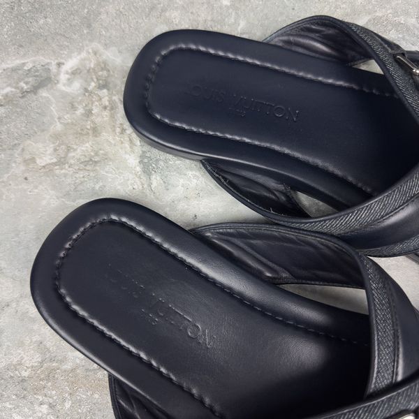 Straps Sandals Monogram Blue Leather