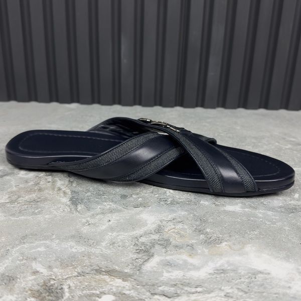 Straps Sandals Monogram Blue Leather