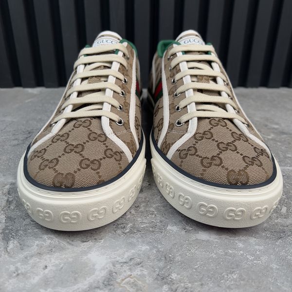 Tennis 1977 Web Sneakers Canvas GG Beige Ebony