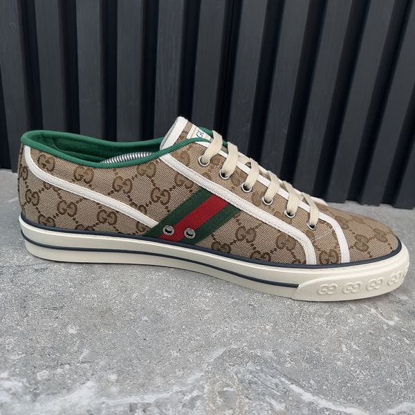 Tennis 1977 Web Sneakers Canvas GG Beige Ebony