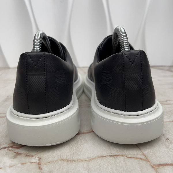 Beverly Hills Damier Monogram кросівки чорні шкіряні 3763 фото