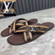 Sandals LV Buckle Flip-flop Brown Leather