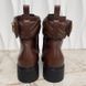 Marmont Double G Combat Boots Matelasse Brown Leather