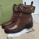Marmont Double G Combat Boots Matelasse Brown Leather