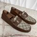 Ayrton Interlocking G Moccasin Supreme Canvas Brown Leather