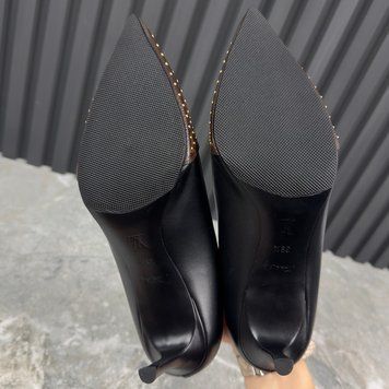 Cherie Studded Monogram Canvas Pumps Black Leather