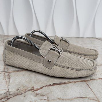 Monte Carlo Moccasins Damier Beige Suede