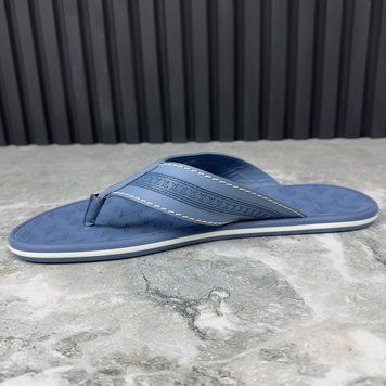 Louis Vuitton Waterfront Sandals Logo Flip-Flop Blue Rubber