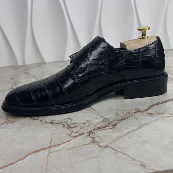 Monks Straps Dress Crocodile Leather