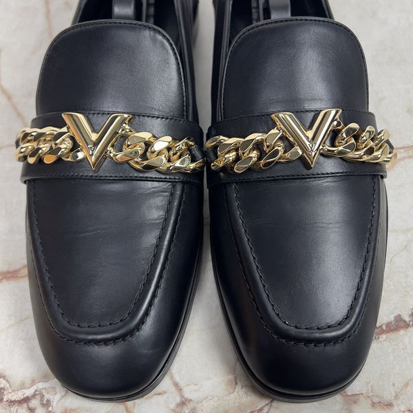 Upper Case Flat Loafers Black Leather