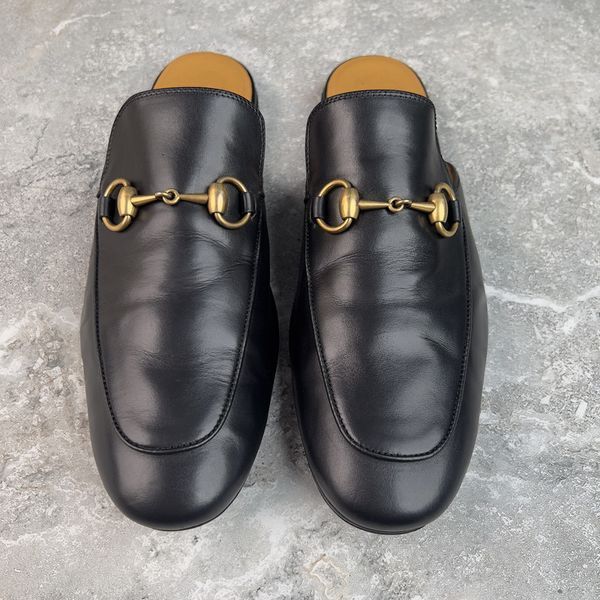 Princetown Horsebit Mule Black Leather